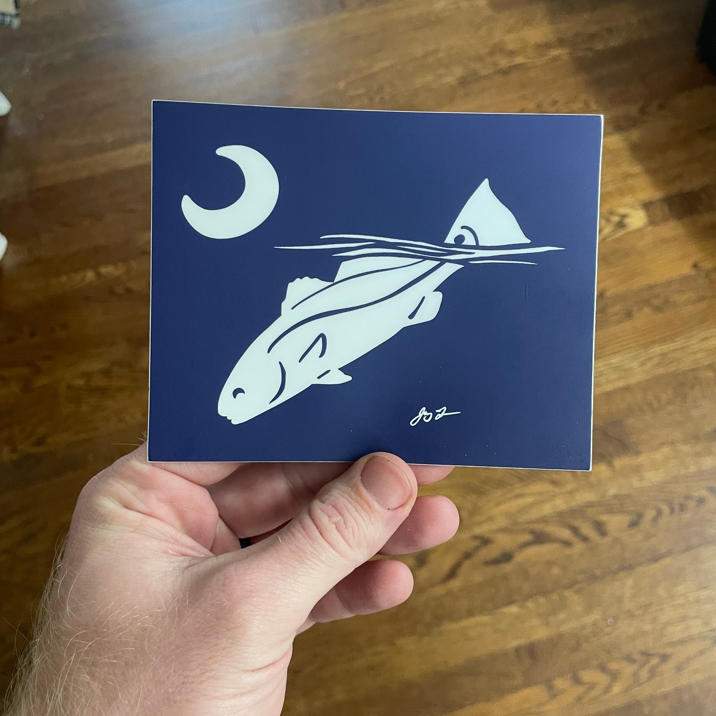 SC Redfish and Crescent Moon Decal