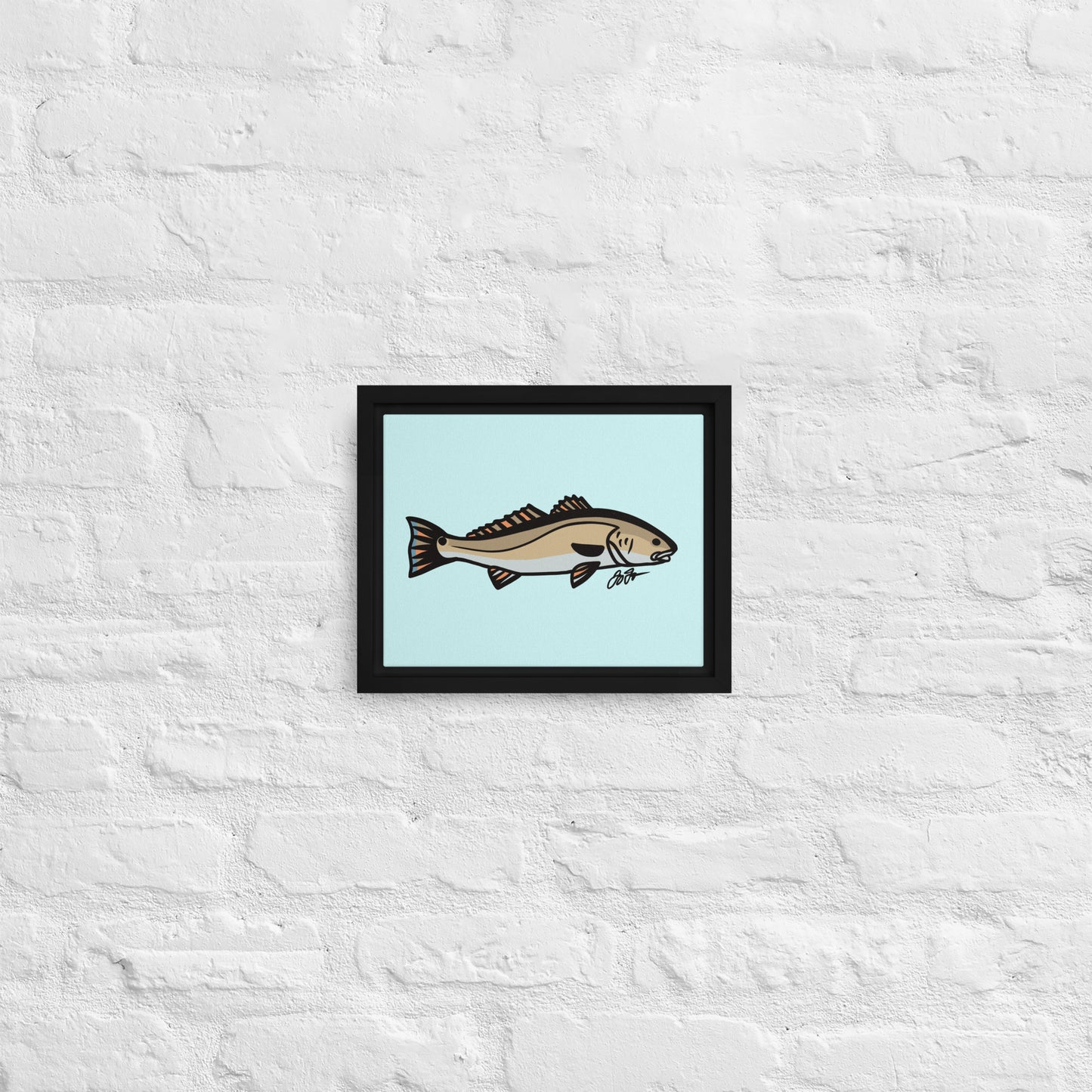 Redfish Wall Art: Framed Canvas Print