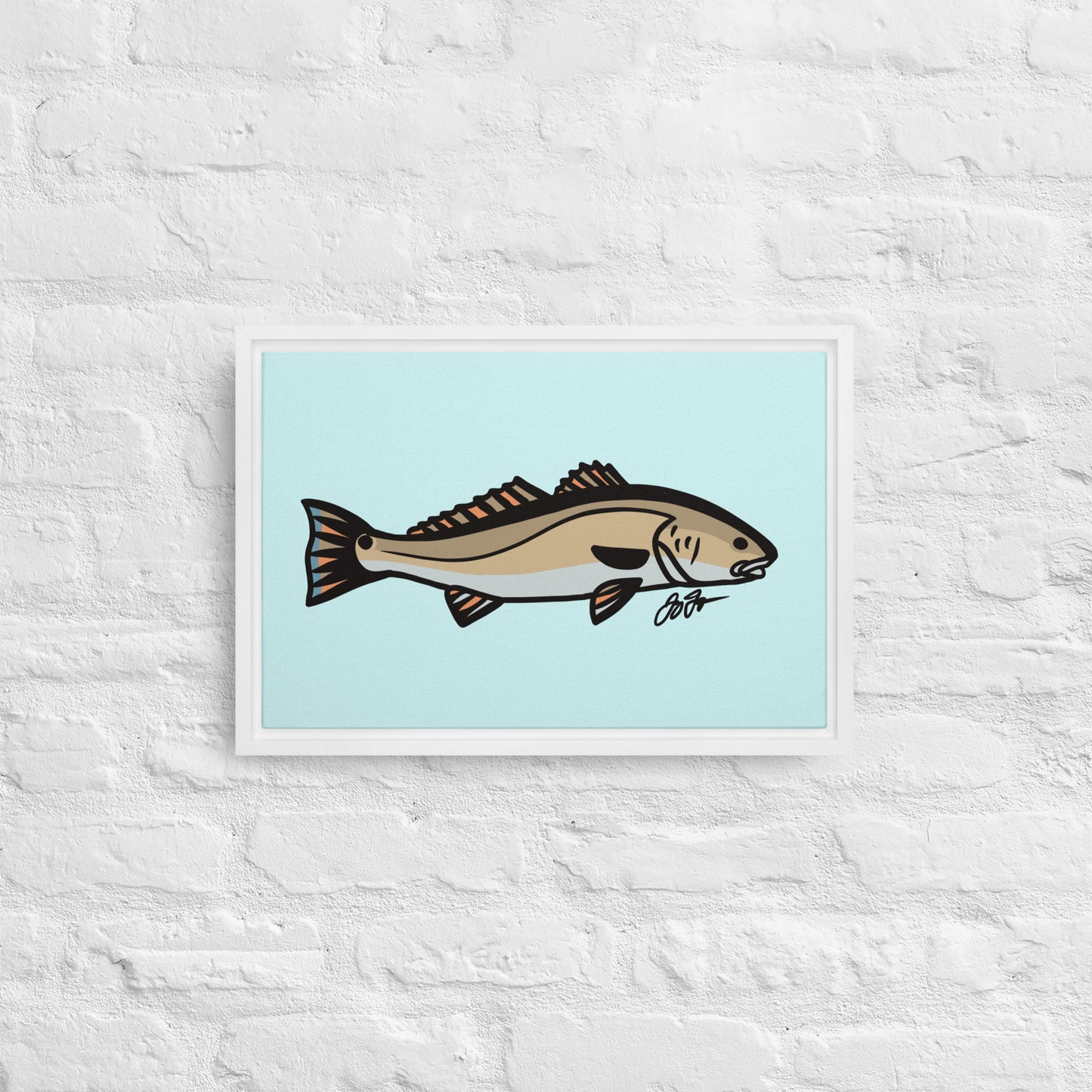 Redfish Wall Art: Framed Canvas Print