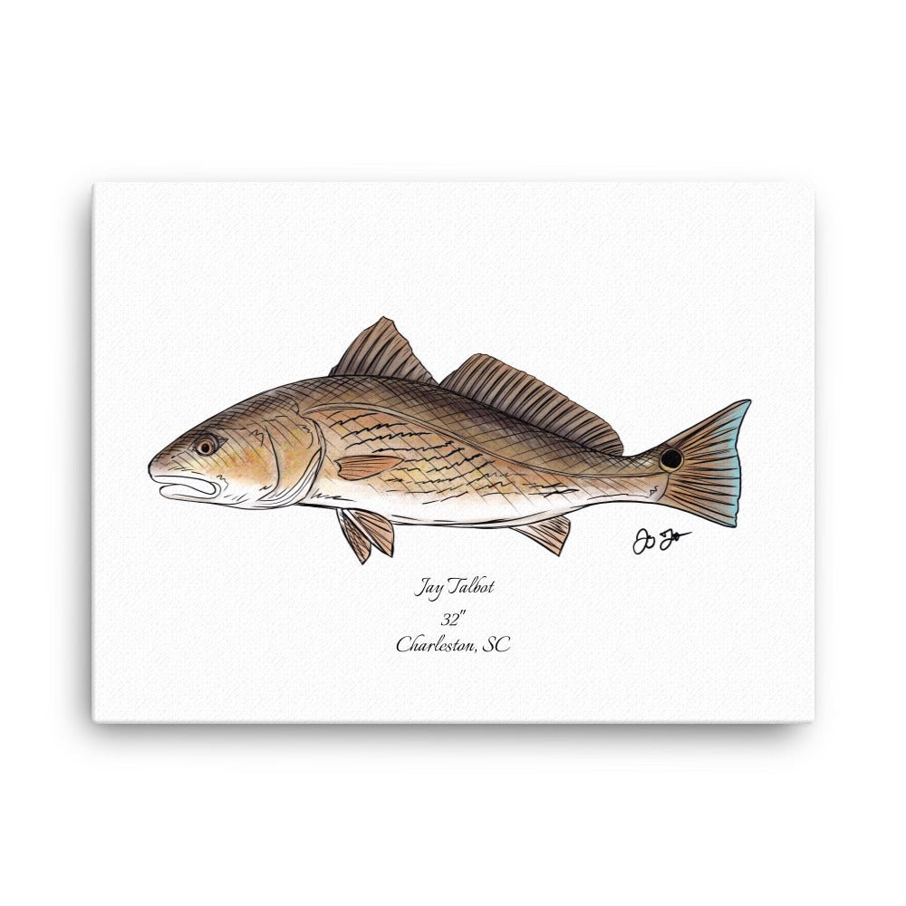 Custom Redfish Trophy Canvas – Jaybo Art