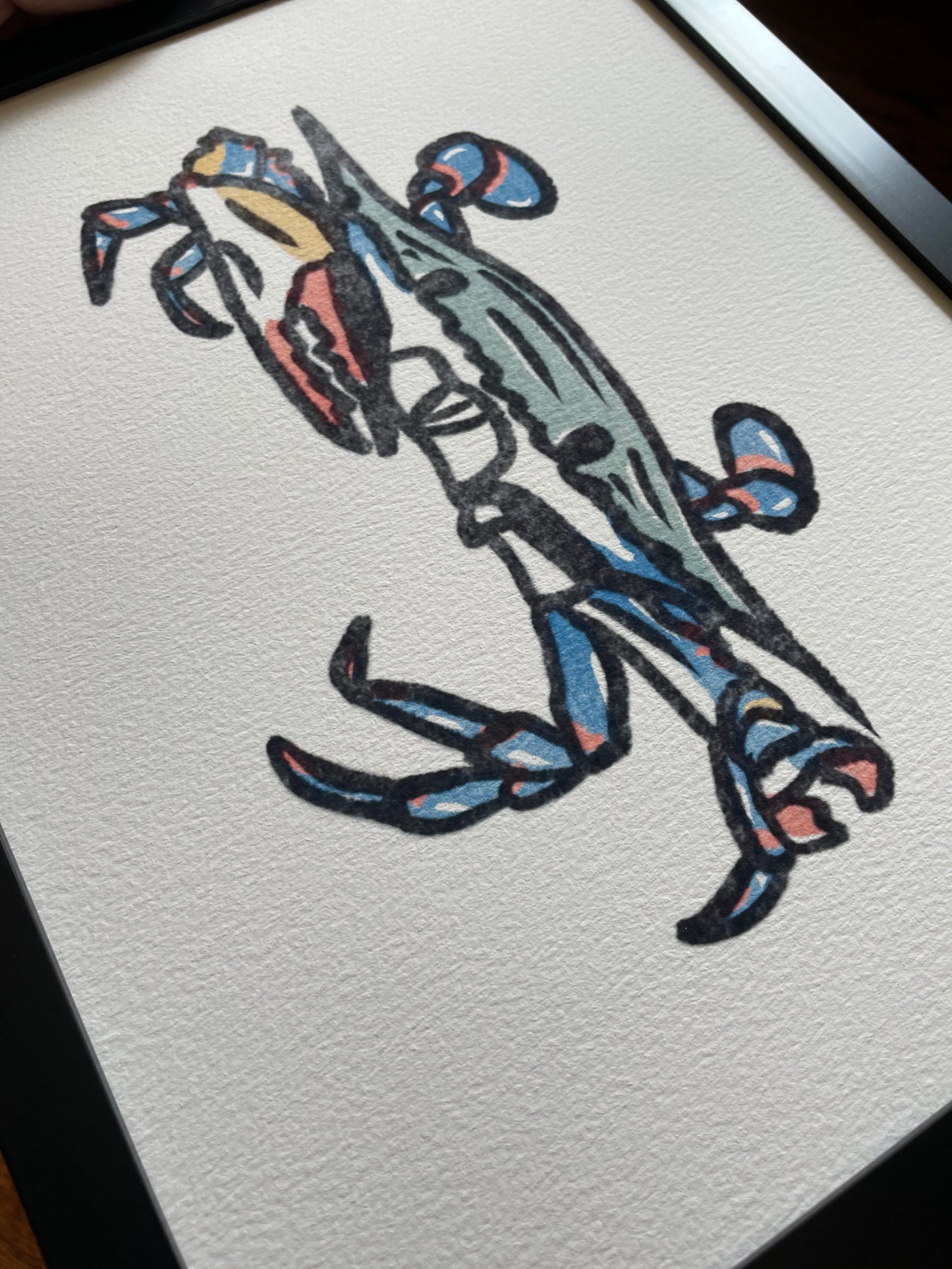 Open Edition: Vintage Blue Crab Print (Frame not included)