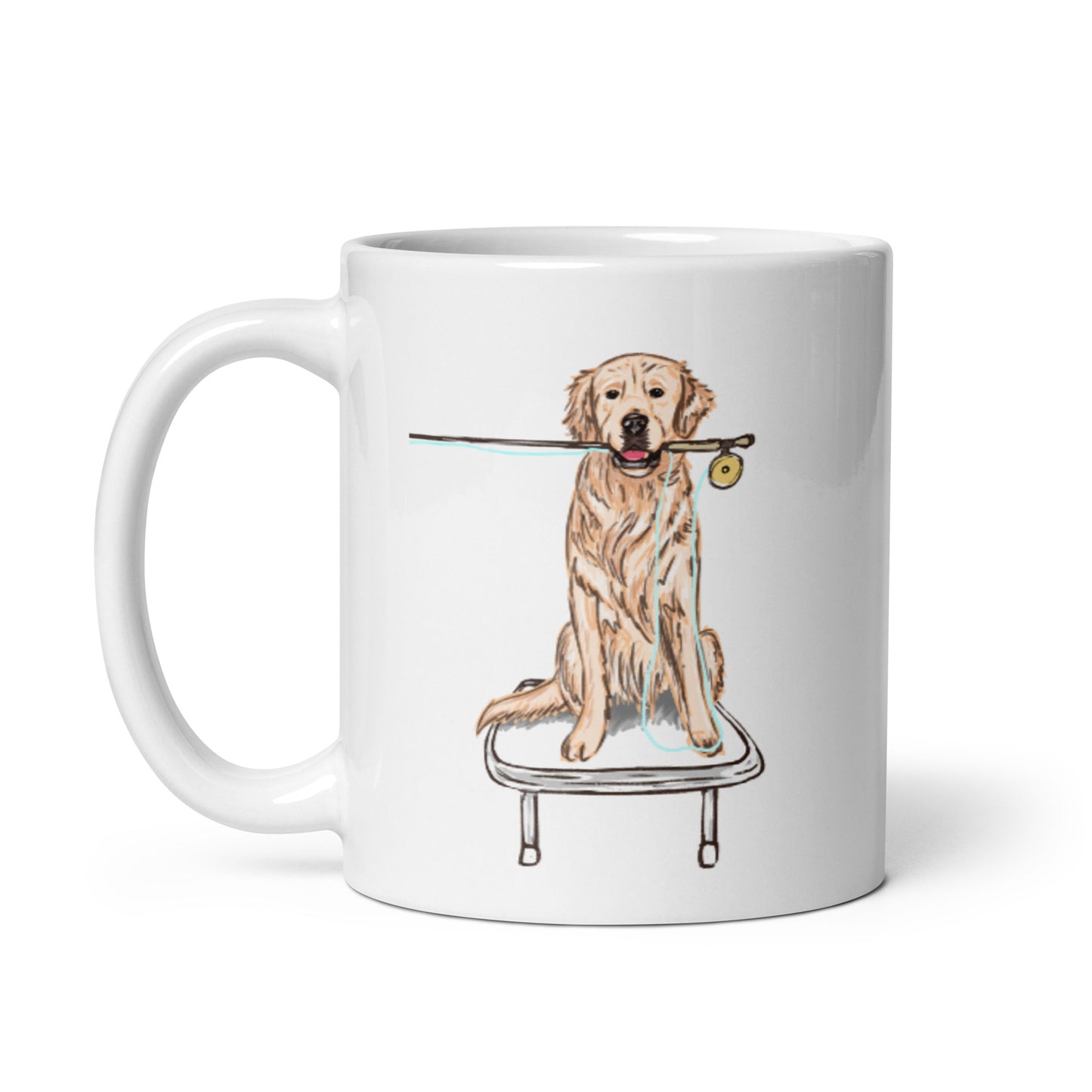 Golden Retriever Fly Fishing Coffee Mug
