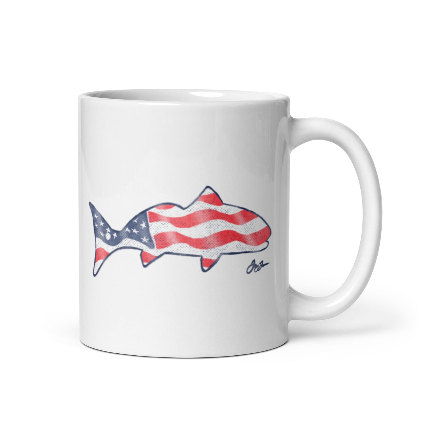 Vintage American Flag Redfish Coffee Mug