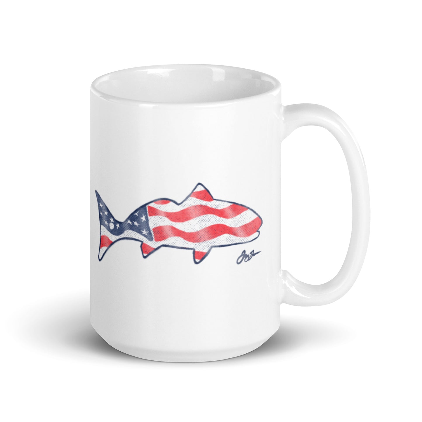 Vintage American Flag Redfish Coffee Mug