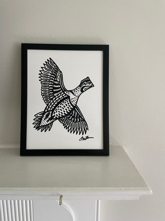 Original Quail Sketch by Jay Talbot (frame not included)