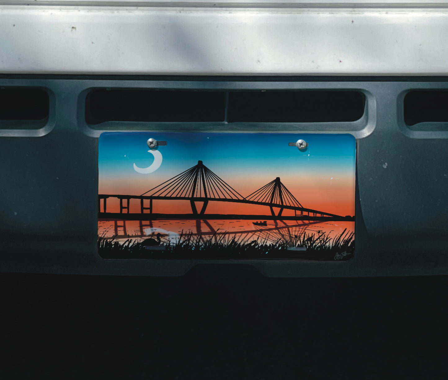 Charleston, SC Ravenel Bridge Sunrise License Plate