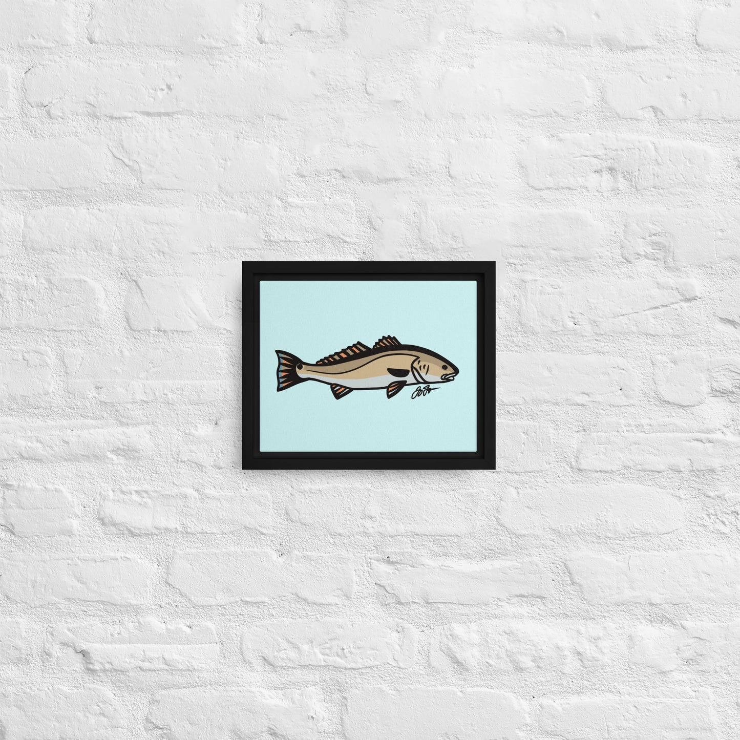 Redfish Wall Art: Framed Canvas Print