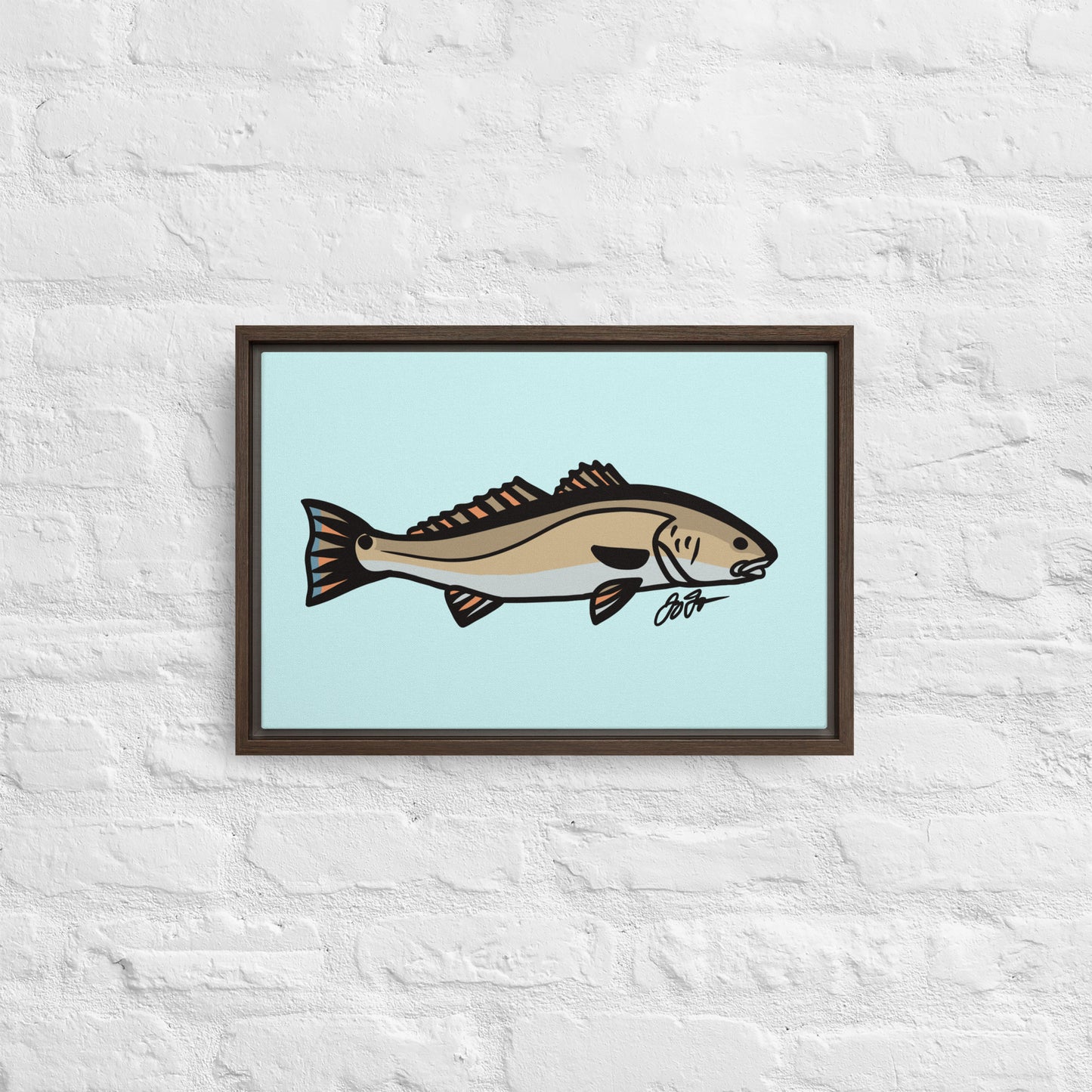 Redfish Wall Art: Framed Canvas Print