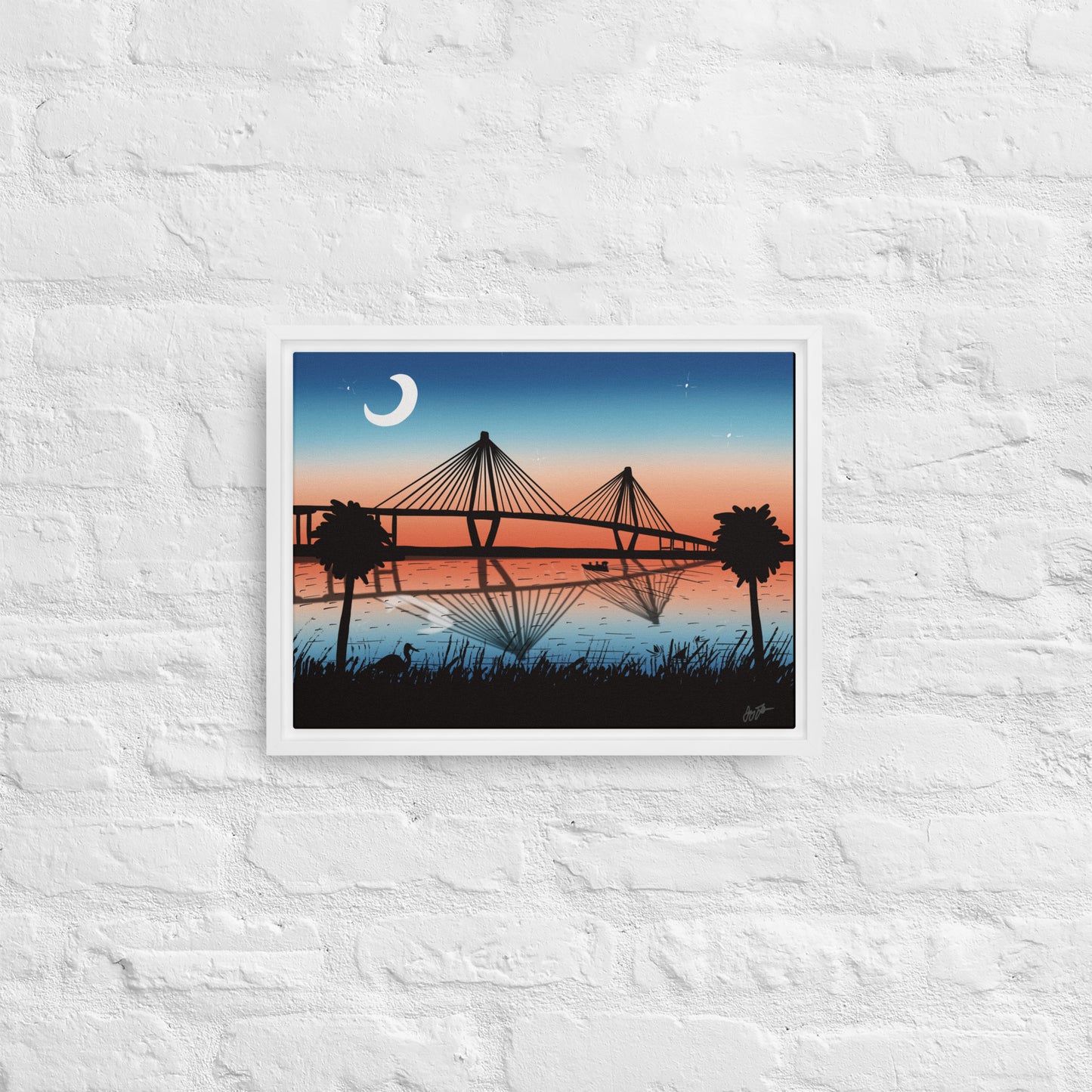 Charleston, SC Ravenel Bridge Sunrise Framed canvas