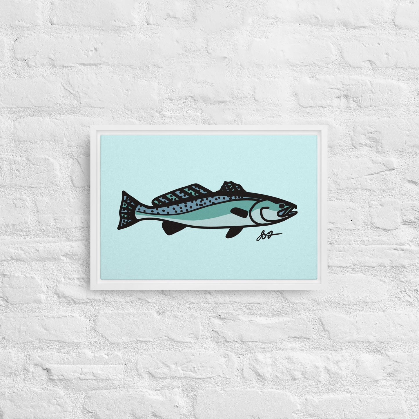 Sea Trout Wall Art: Framed Canvas Print