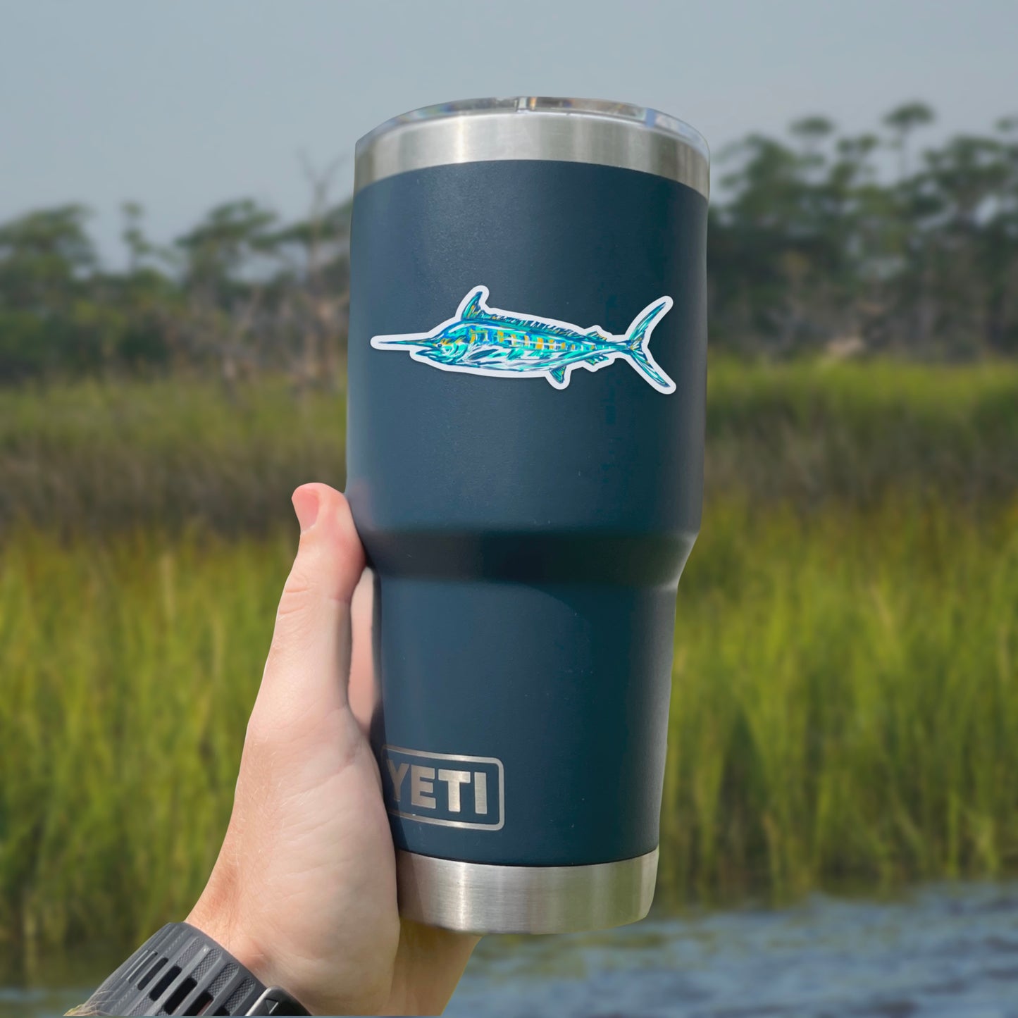 Blue Marlin Painting Decal