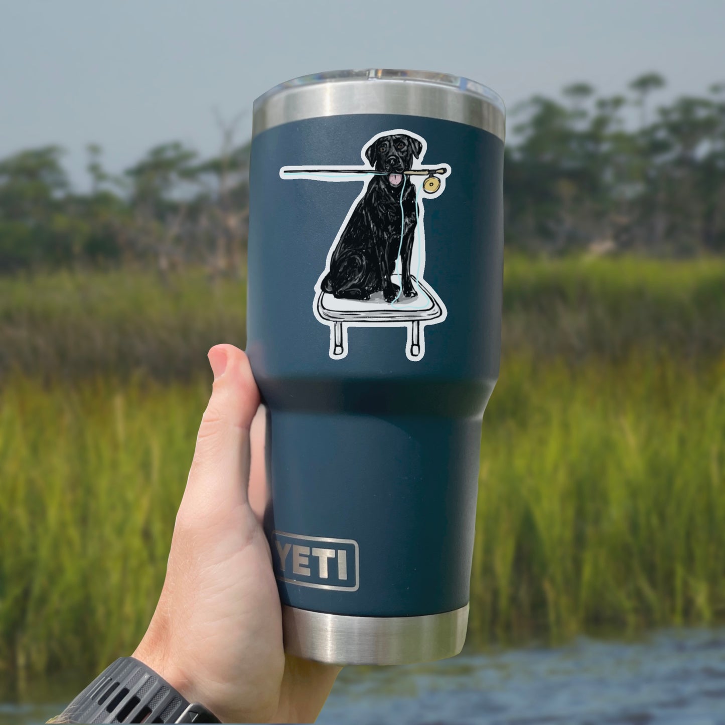 Black Lab Fly Fishing Decal