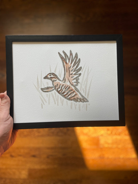 Open Edition: Vintage Quail Print (Frame not included)