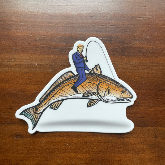 Trump Riding Redfish Decal