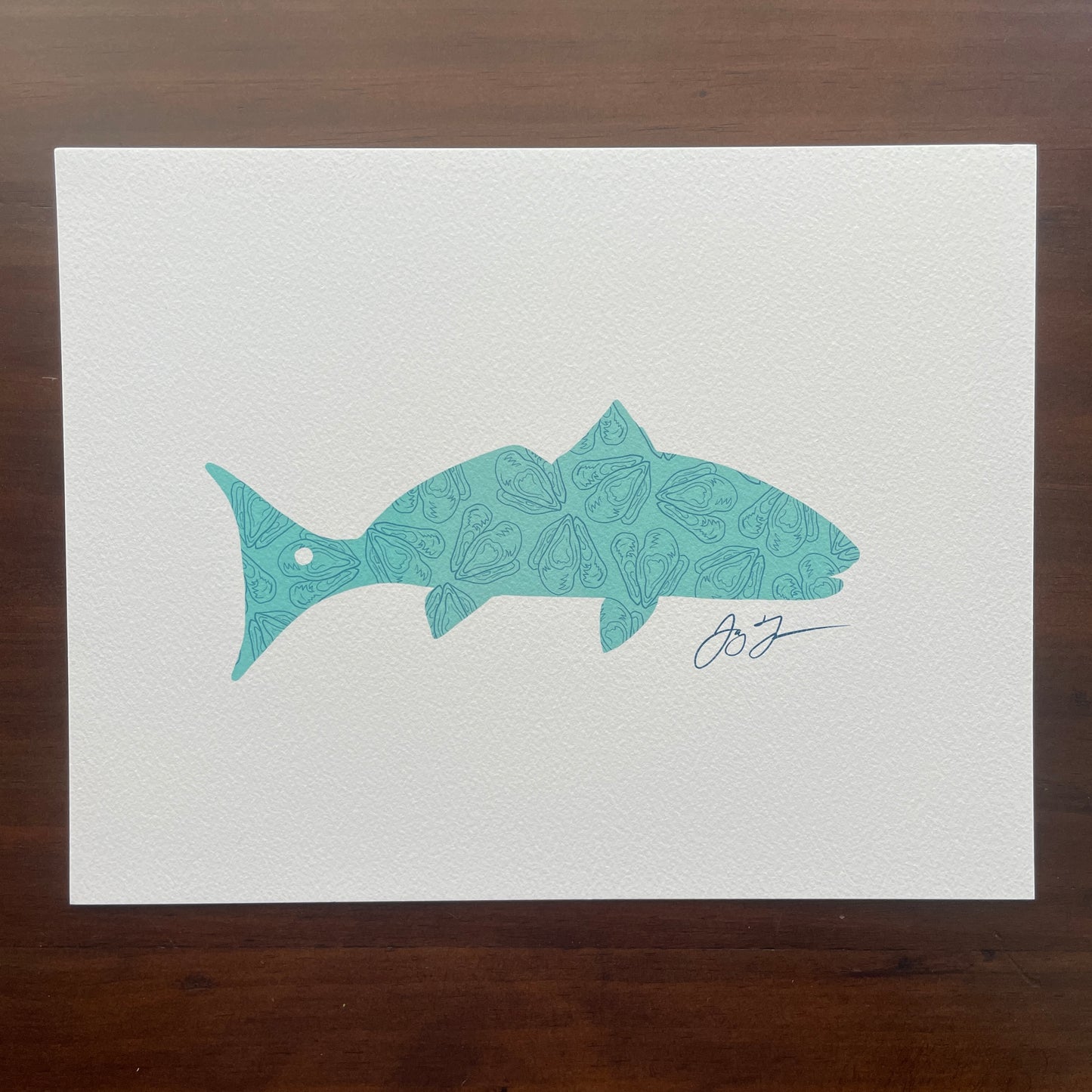Open Edition: Oyster Redfish Silhouette Print