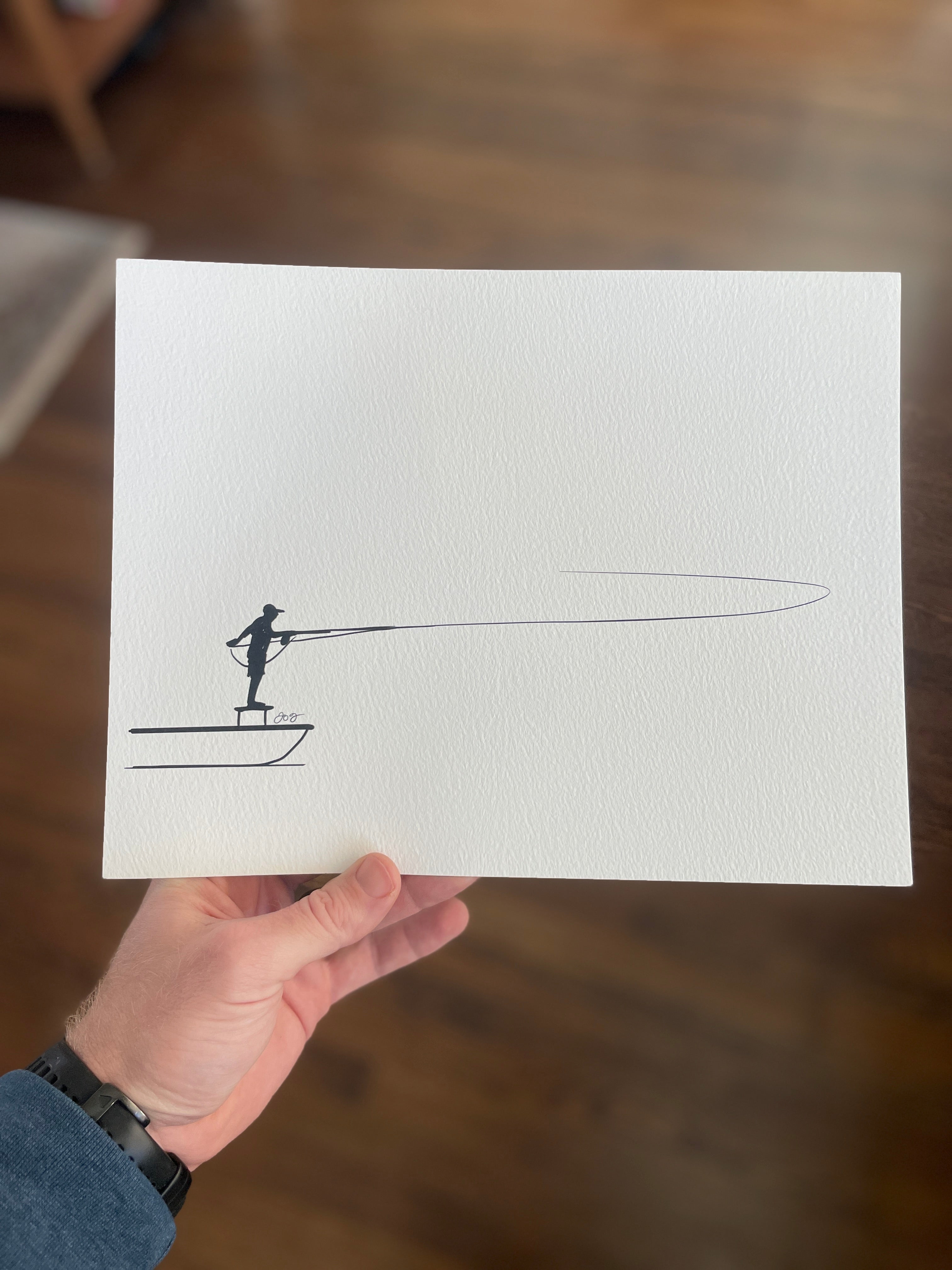 Open Edition: Fly Caster Print – Jaybo Art