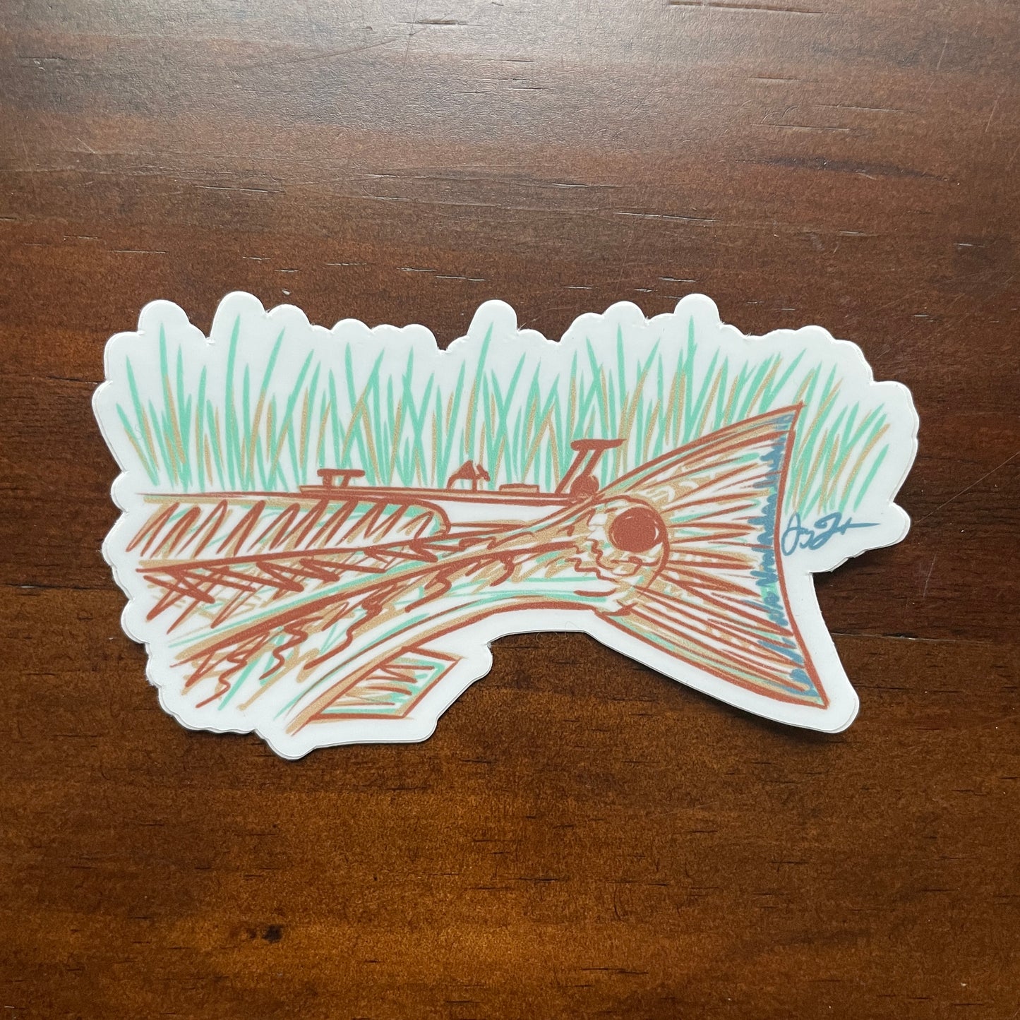 Marsh Red & Skiff Decal