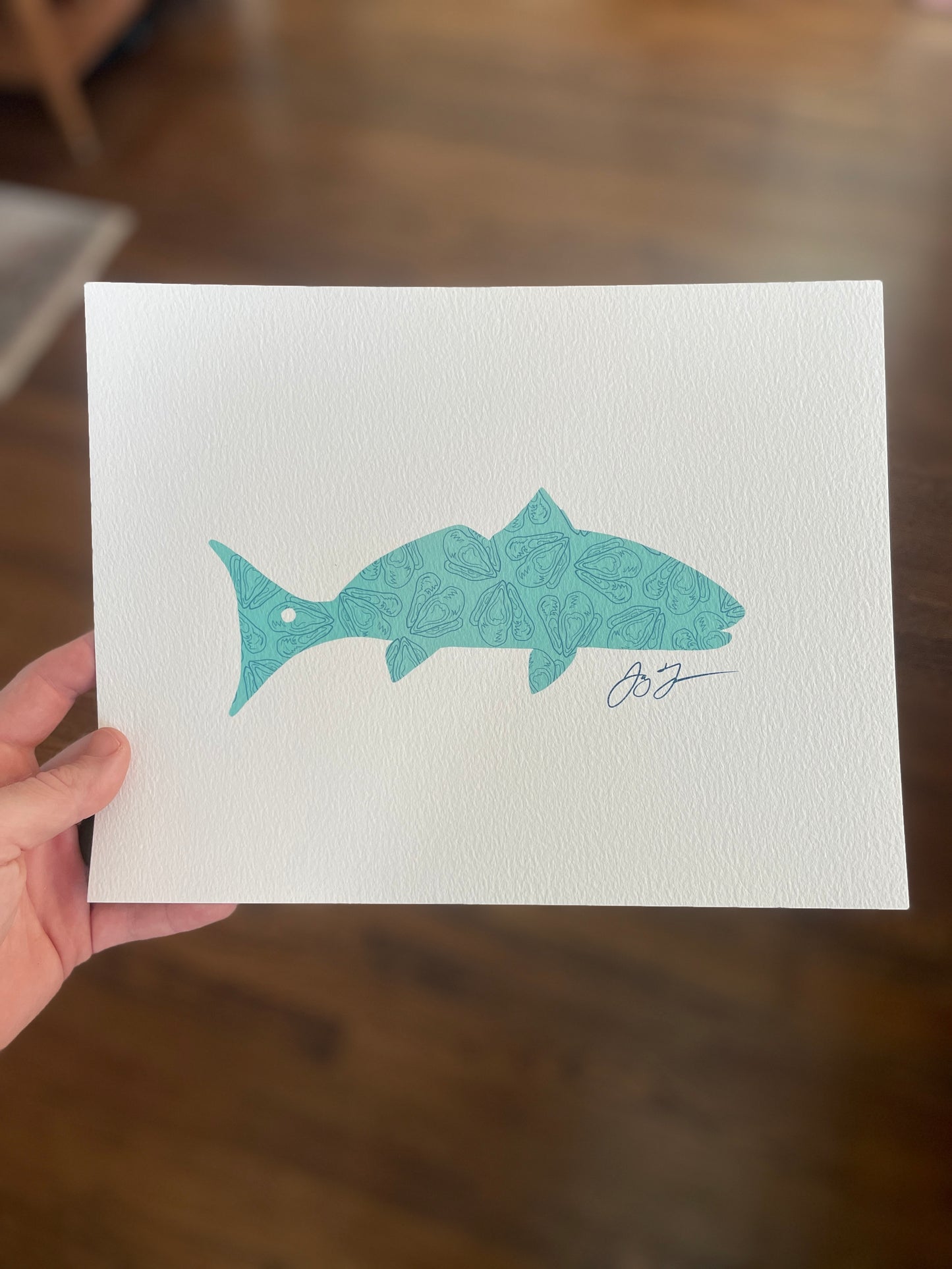 Open Edition: Oyster Redfish Silhouette Print