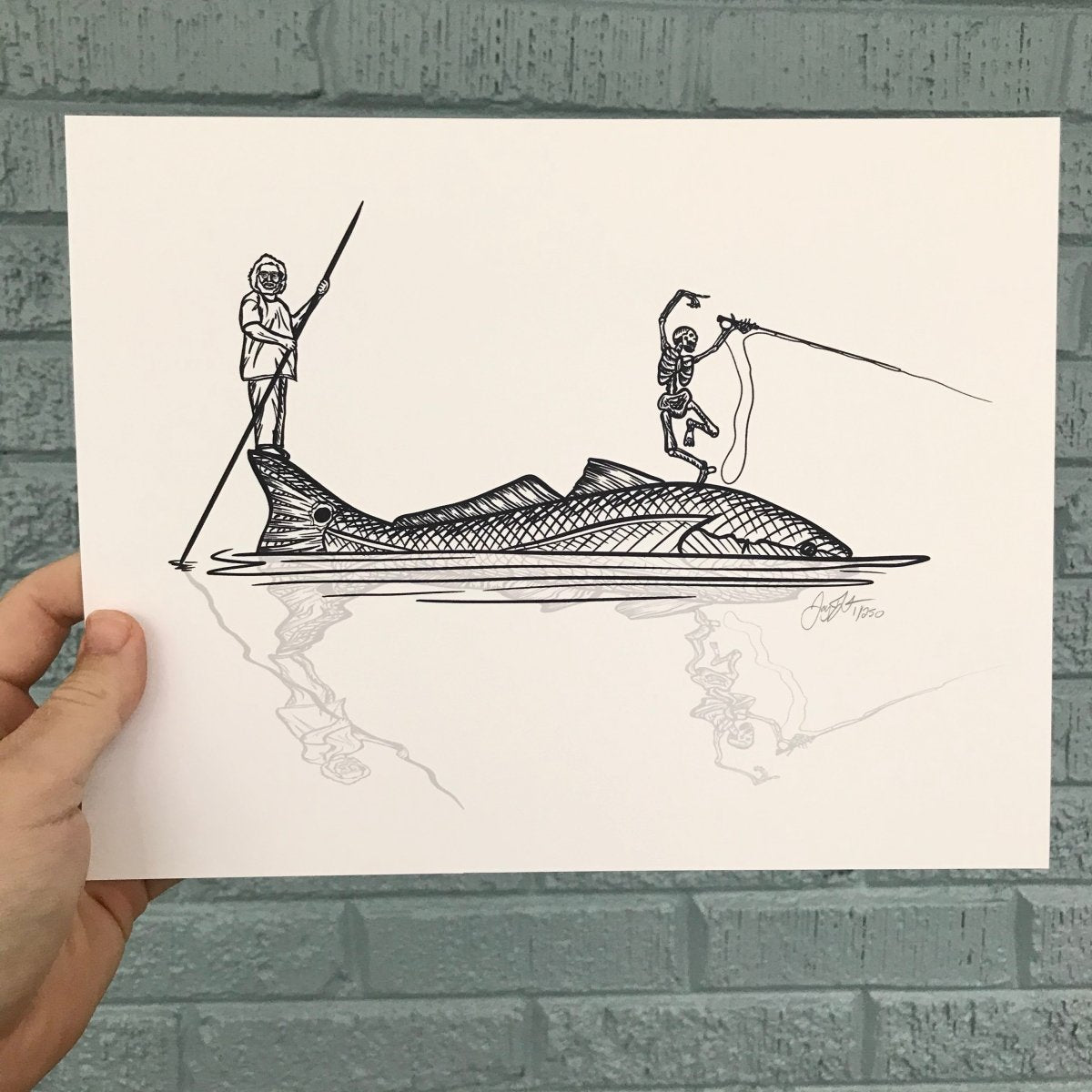 Jerry Flats Fishing Print - Jaybo Art