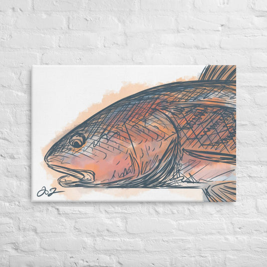 Redfish Abstract Canvas Print - Jaybo Art