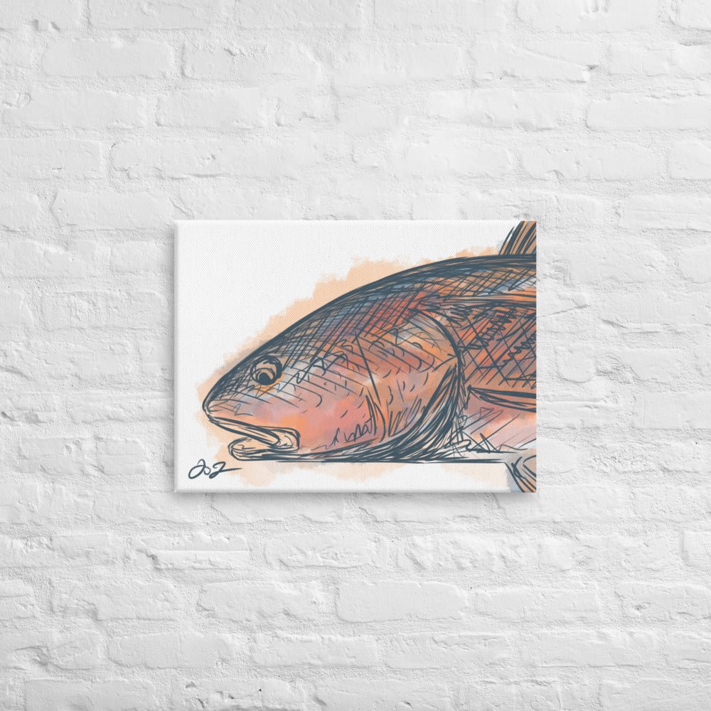Redfish Abstract Canvas Print - Jaybo Art