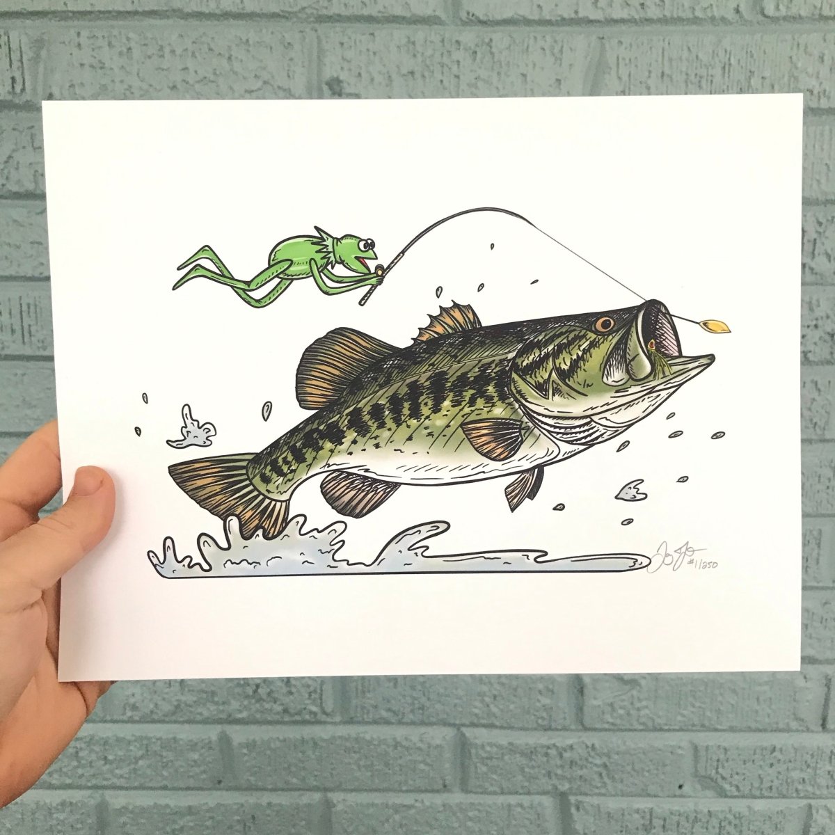The Frog and the Bass Print - Jaybo Art