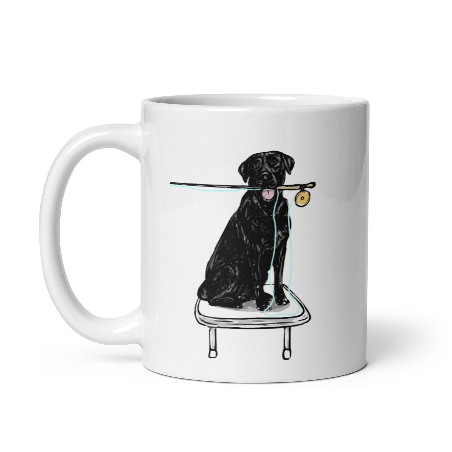 Black Lab Fly Fishing Coffee Mug
