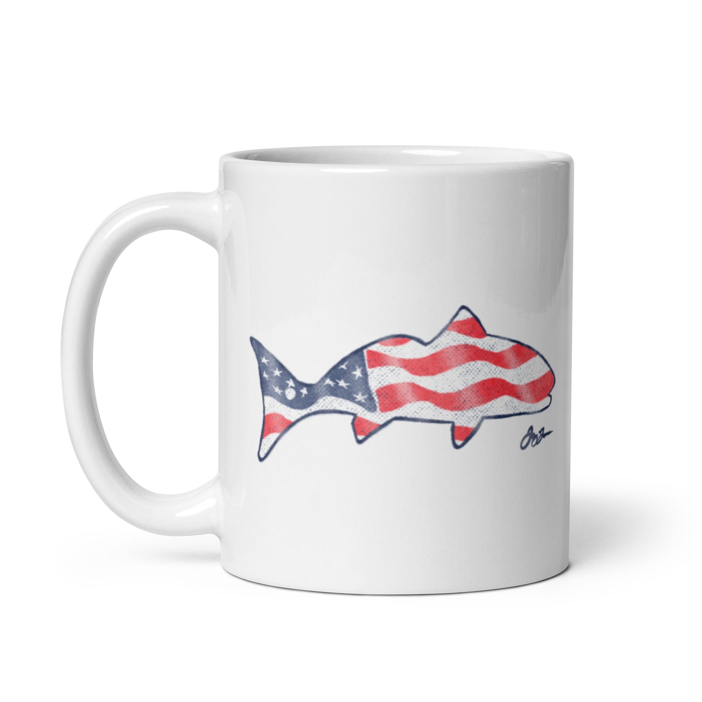 Vintage American Flag Redfish Coffee Mug