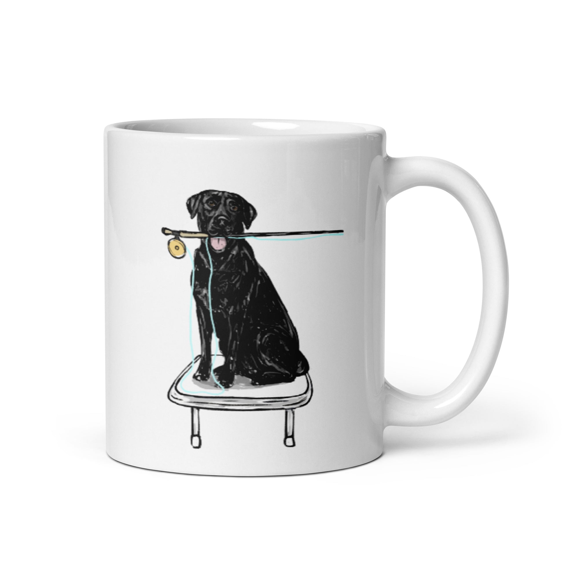 Black Lab Fly Fishing Coffee Mug