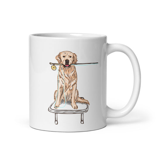 Golden Retriever Fly Fishing Coffee Mug